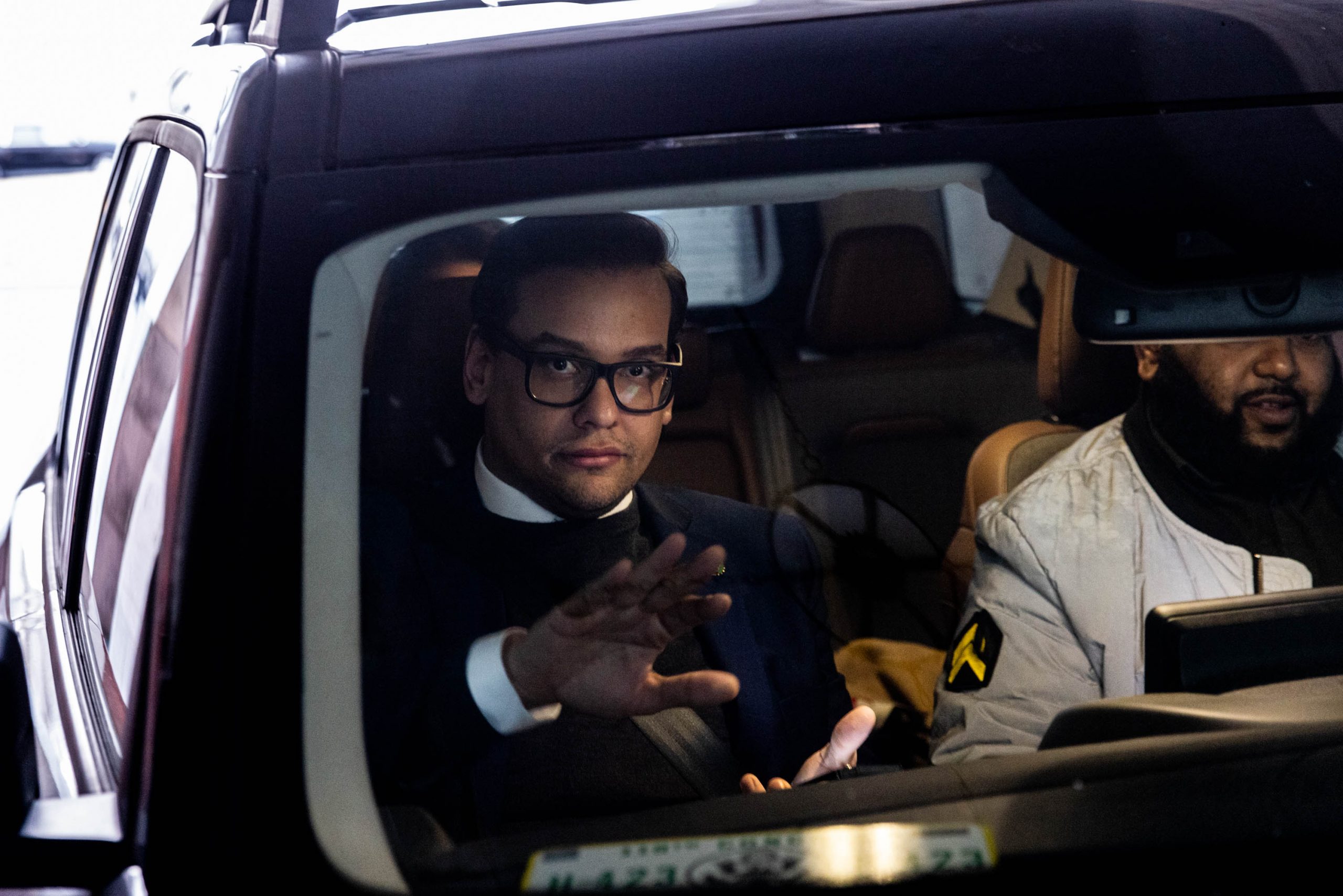 Embattled Rep. George Santos (R-NY) leaves the Capitol building following a vote in the House on Jan. 11, 2023. Santos has come under fire after being caught in multiple lies and is being investigated for suspicious campaign finance activity with many calls for him to resign. 