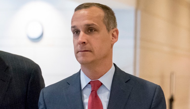 Former Trump campaign manager Corey Lewandowski attended a closed-doors meeting with the House Intelligence Committee on March 8. (AP Photo/Andrew Harnik)