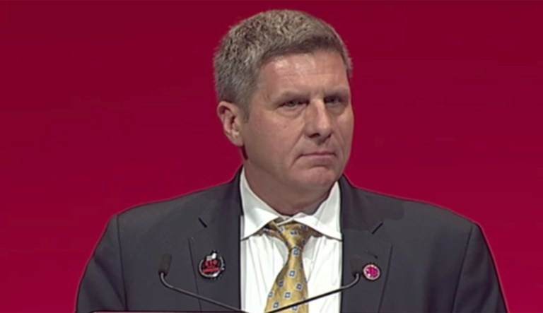 Scott Courtney was the executive vice president of the Service Employees International Union, but resigned. (Image courtesy screenshot)