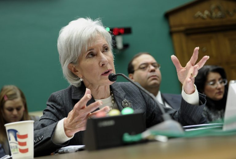 Health and Human Services Secretary Kathleen Sebelius testifies on Capitol Hill in Washington, Wednesday, Dec. 11, 2013, before the House Energy and Commerce Committee hearing on the implementation failures of the Affordable Care Act. Playing catch-up with a long way to go, President Barack Obama's new health insurance markets last month picked up the dismal pace of signups, the administration reported Wednesday.   (AP Photo/Susan Walsh)
