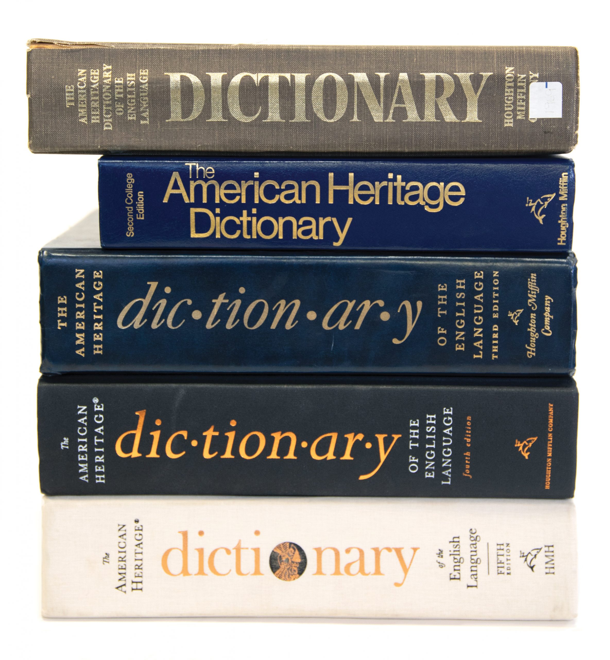 Skinner - American Heritage Dictionary - pile of all editions