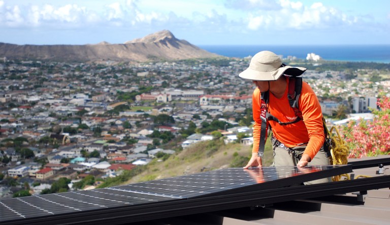 Bipartisan letters from 16 senators and 53 congressman were sent to International Trade Commission Chairman Rhonda Schmidtlein, and urged the agency to reject a petition by Chinese and German companies that manufactured solar panels and cells in the U.S., but have since gone bankrupt. (AP Photo/Cathy Bussewitz)