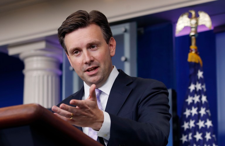 White House press secretary Josh Earnest discussed President Vladimir Putin's suspension of a Russia-U.S. deal on the disposal of weapons-grade plutonium. (AP Photo/Carolyn Kaster)