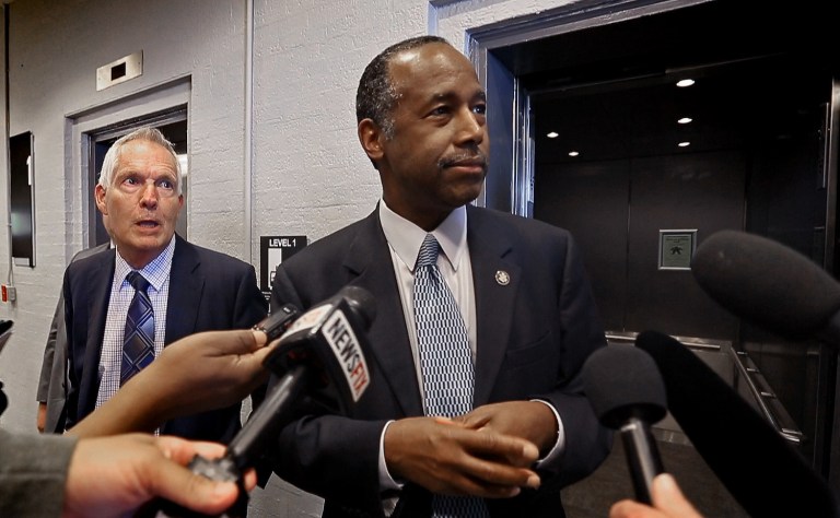 He was in the elevator for about 20 minutes, according to a reporter for the Miami Herald. (Paul Moseley/Star-Telegram via AP)