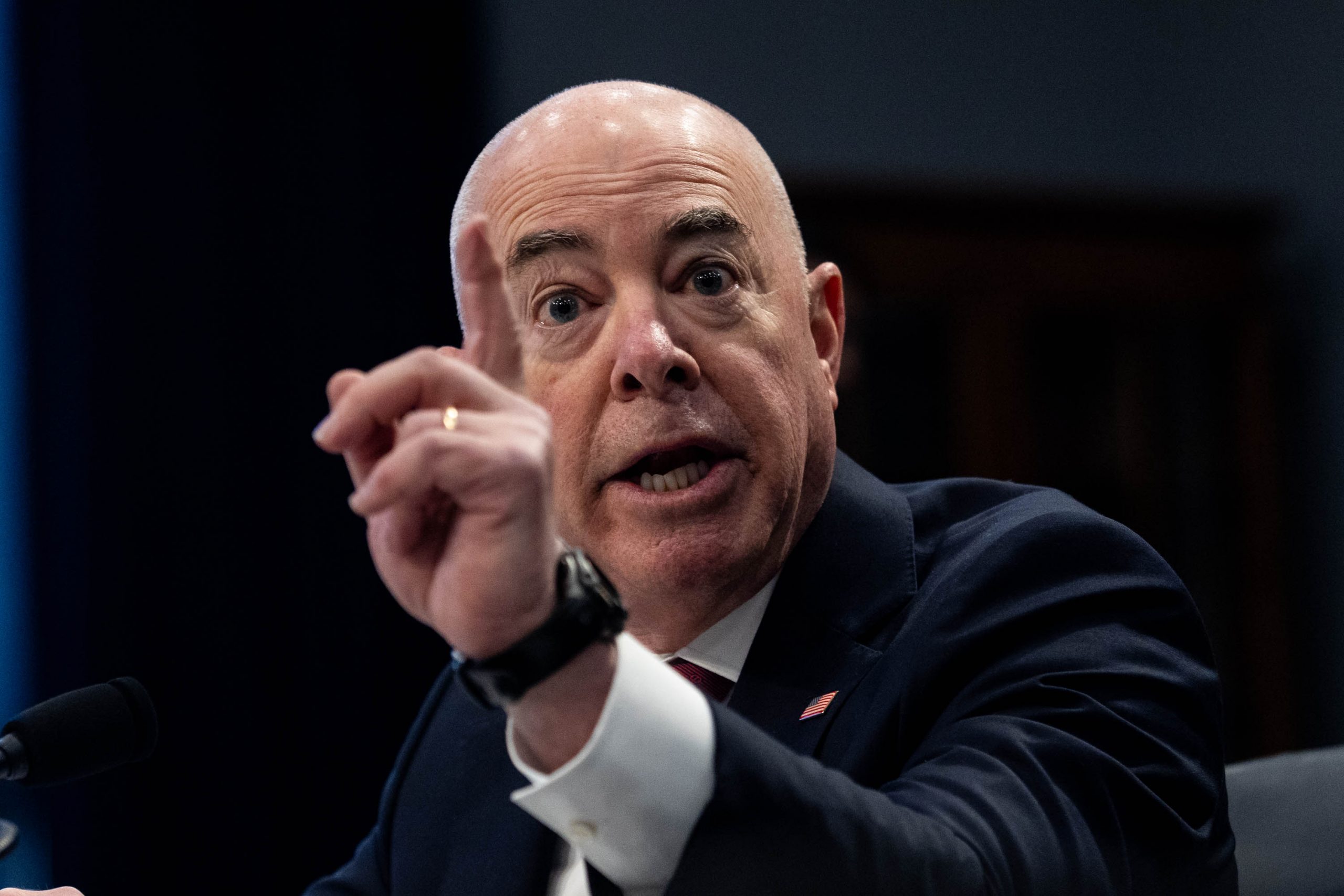 Homeland Security Secretary Alejandro Mayorkas testifies during a House Appropriatons Committee hearing on the FY2024 budget request for the Department of Homeland Security, on Capitol Hill, Wednesday, March 29, 2023.