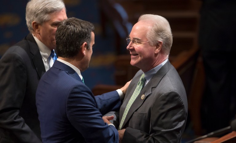 The Senate early Friday morning narrowly confirmed Rep. Tom Price to serve as the next secretary of Health and Human Services. (AP Photo/J. Scott Applewhite)
