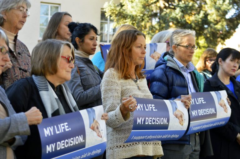 The group pushing to legalize assisted suicide around the country is poised to win a big battle on its home turf. (AP Photo/Russell Contreras, File)