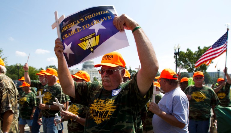 An estimated 114 multi-employer pension plans covering more than 1.3 million people are underfunded by more than $36 million and are expected to become insolvent in the next two decades, according to a new report. The Teamsters' Central States, the Bakery and Confectionary Workers Union, and the United Mine Workers plans account for $22.8 billion, about 62.5 percent, of the unfunded liability. (AP Photo/Jose Luis Magana)