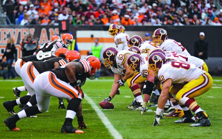 Tony Dejak/AP
Center Will Montgomery (63) sprained the MCL in his left knee in the Redskins' victory over the Browns, and Mike Shanahan won't address his status until Wednesday.