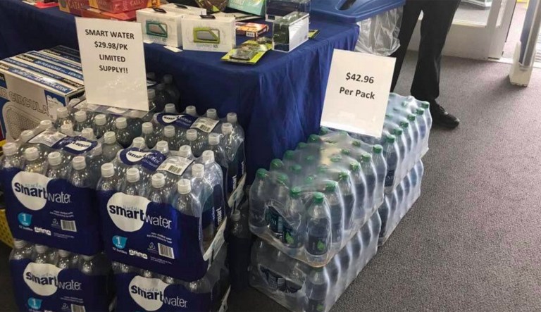 We should not have laws against price-gouging, because such variability in price is part of the solution to disaster-induced shortages. (@kenklippenstein/Twitter)