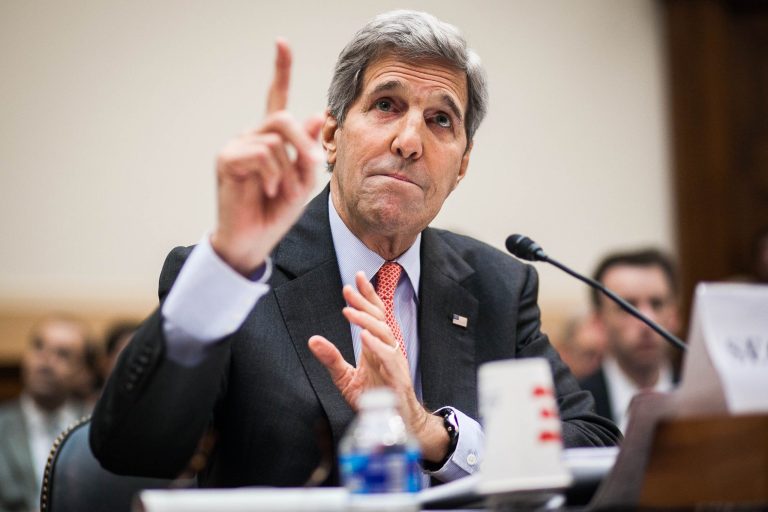 Secretary of State John Kerry testifies on Capitol Hill Washington, Tuesday, before the House Foreign Affairs Committee hearing on the Iran nuclear agreement. (Graeme Jennings/Washington Examiner)