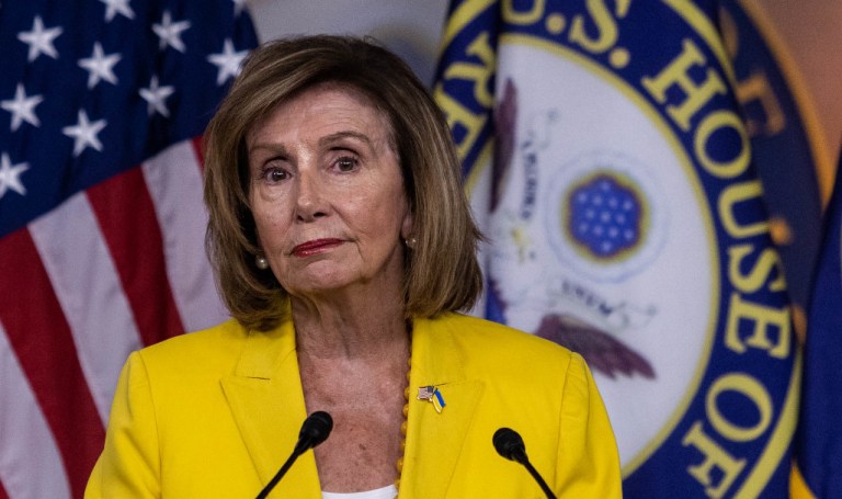 Speaker of the House Nancy Pelosi talks to the media on Capitol Hill in Washington, D.C., on Thursday.