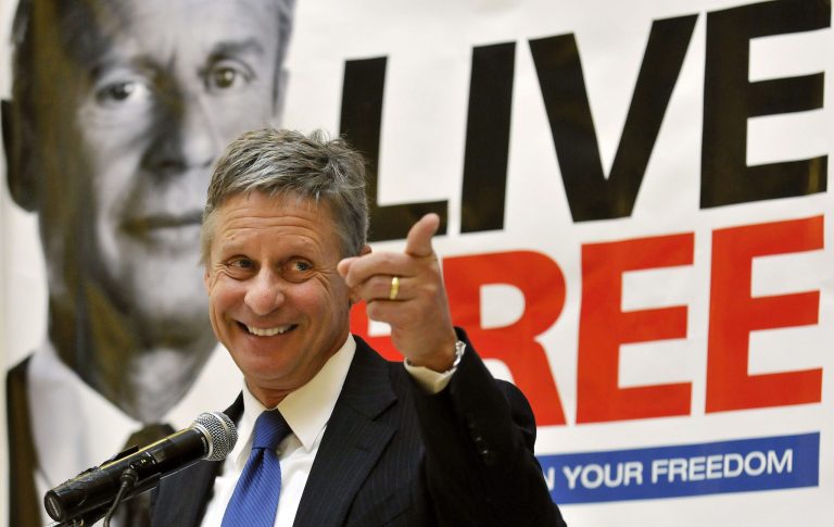Former New Mexico Gov. Gary Johnson was the Libertarian party's nominee in 2012 and is considered the front-runner for the nomination this time around. (Albuquerque Journal via AP)
