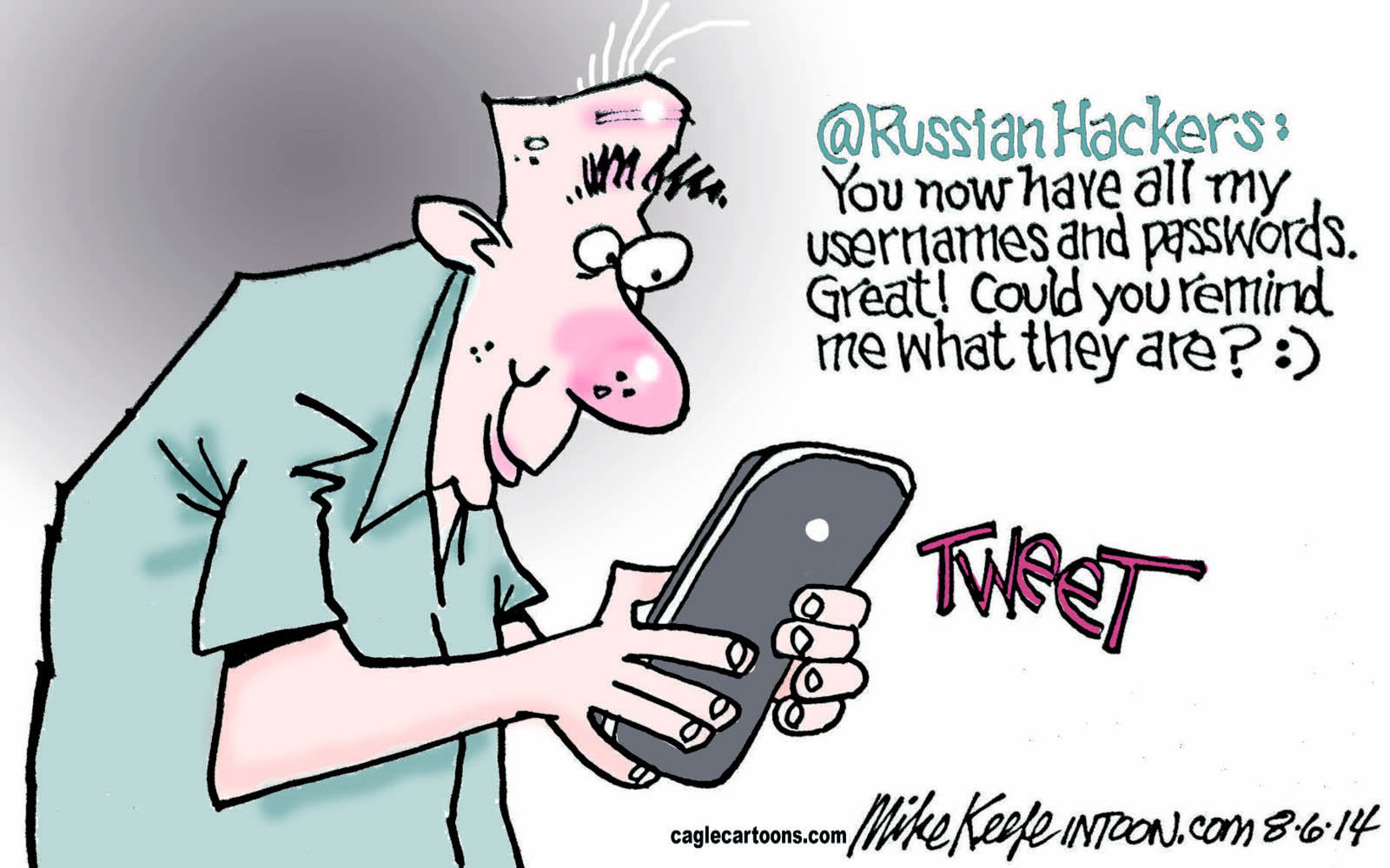 Editorial cartoon: Password reminder