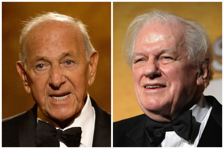   This combination of Associated Press file photos shows, Jack Klugman, left, speaking at the 62nd Annual Tony Awards in New York on June 15, 2008 and Charles Durning, right, during the 14th Annual Screen Actors Guild Awards in Los Angeles. Klugman and Durning, both of whom died Monday, Dec. 24, 2012, Klugman at 90 in Los Angeles, Durning at 89 in New York, spent storied careers building catalogues of roles that classed them indisputably as 