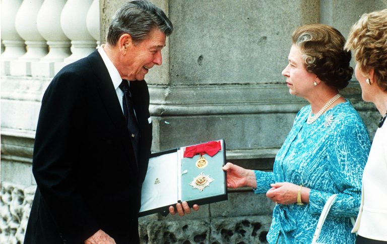 Queen Elizabeth II marked an unprecedented 65 years on the British throne Monday. (AP Photo/Martin Cleaver)