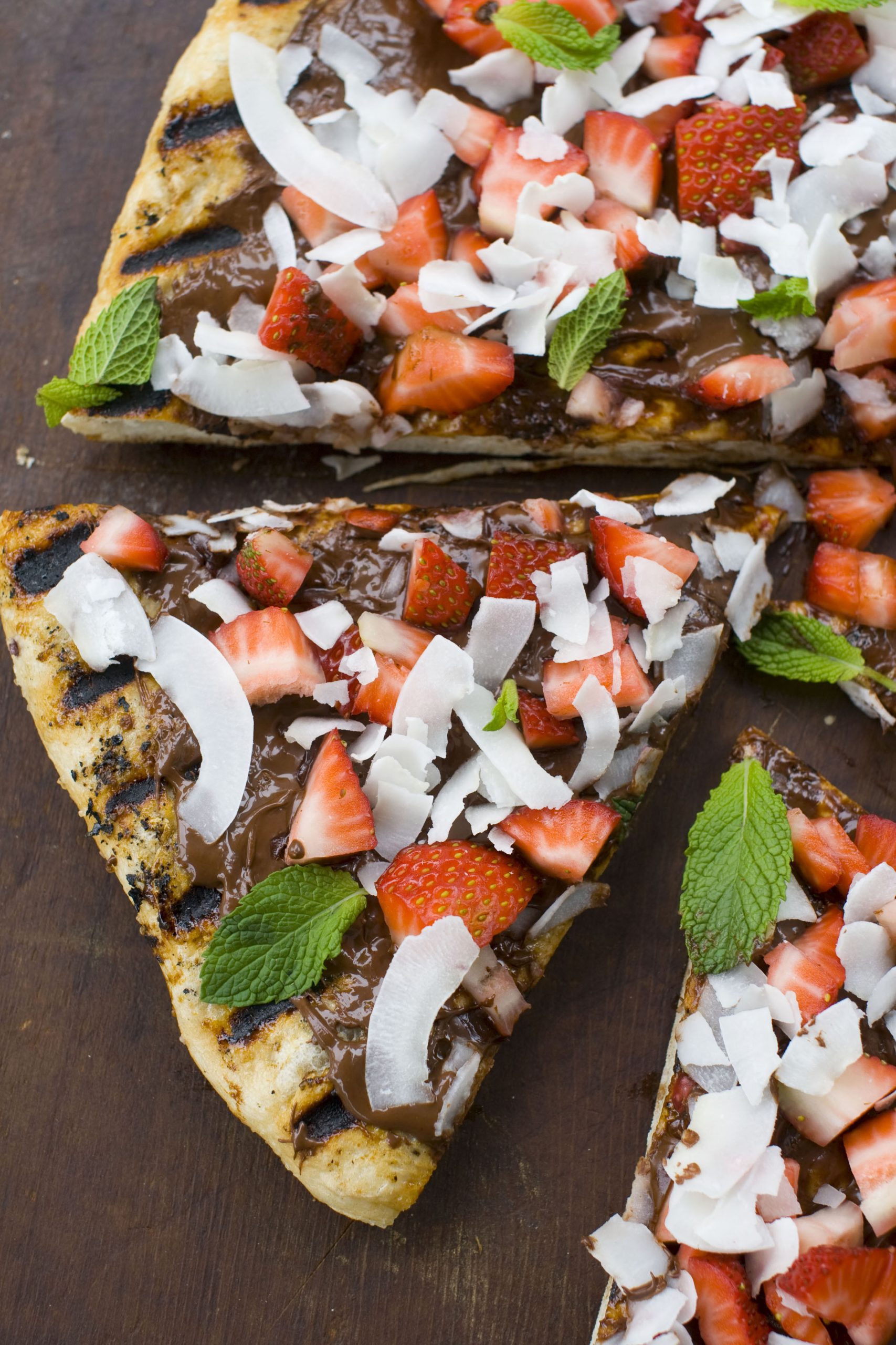 A sweet dessert pizza on the grill on the Fourth