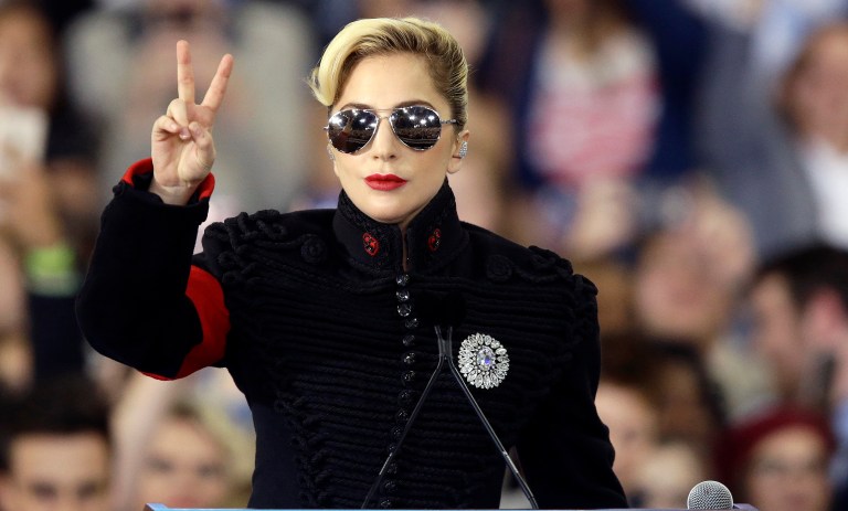 An avid supporter of Hillary Clinton, President Trump is likely in Lady Gaga's crosshairs. (AP Photo/Gerry Broome)