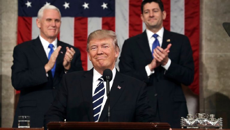 President Trump will deliver his first State of the Union address to a joint session of Congress on Tuesday. (Jim Lo Scalzo/Pool Image via AP)