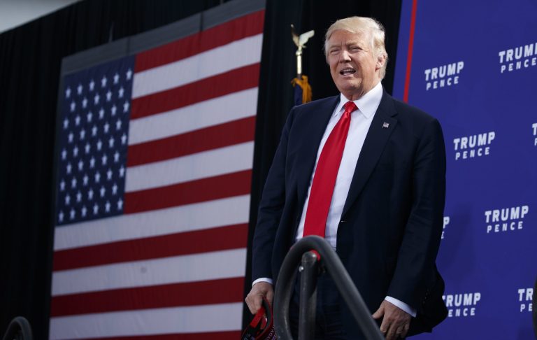 Republican presidential candidate Donald Trump's contributions falls short of both Clinton and Romney. (AP Photo/ Evan Vucci)