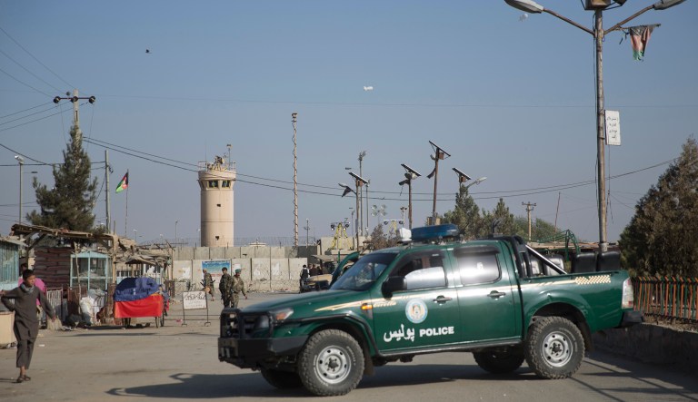 The attack occurred outside an entry control point at Bagram Airfield near the capital Kabul at 5:38 p.m. local time, according to an initial release from U.S. Forces Afghanistan. (AP Photos/Massoud Hossaini)