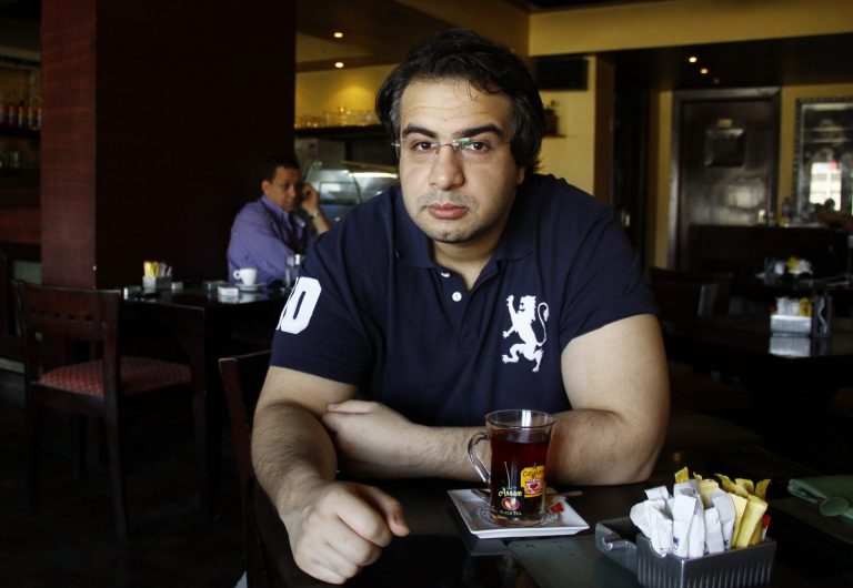 This June 29, 2012 photo shows Egyptian blogger Bassem Sabry during a newspaper interview in Cairo, Egypt. Sabry, one of Egypt's most respected bloggers and a democracy advocate who chronicled the country's turmoil since the 2011 uprising that ousted autocrat Hosni Mubarak, has died. He was 31. (AP Photo/Mohamed Nouhan, El Shorouk newspaper) EGYPT OUT