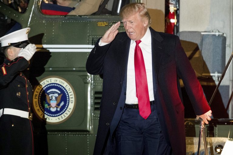 A new NBC/SurveyMonkey poll found two-thirds of U.S. adults are worried the U.S. will be dragged into war during President Trump's first term in office. (AP Photo/Andrew Harnik)