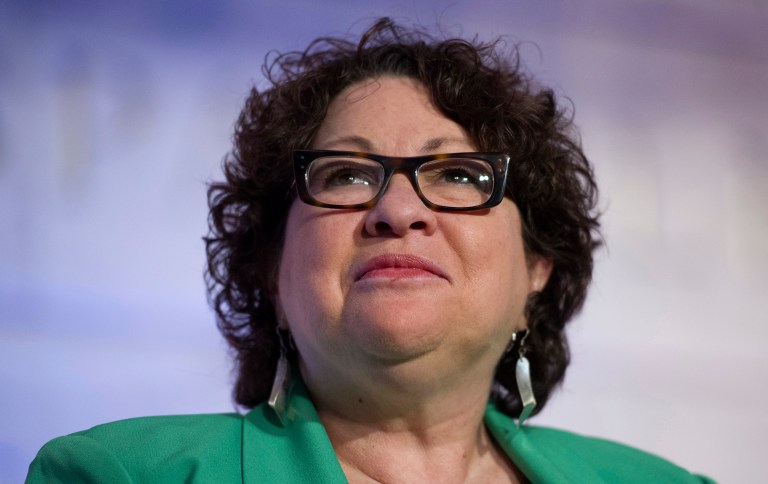 Supreme Court Justice Sonia Sotomayor urged Americans frustrated by the election's outcome not to grow despondent, but to speak out. (AP Photo/Cliff Owen)