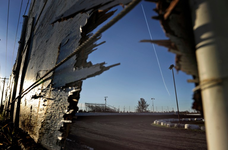 This Sunday, March 17, 2013, photo shows the racetrack where a sprint car accident killed two people on Saturday, March 16, at Marysville Raceway Park in Marysville, Calif. A teenage race car driver taking warmup laps careened off the track and into pit row, killing a 14-year-old boy and 68-year-old man, officials said. (AP Photo/Appeal-Democrat, Chris Kaufman)