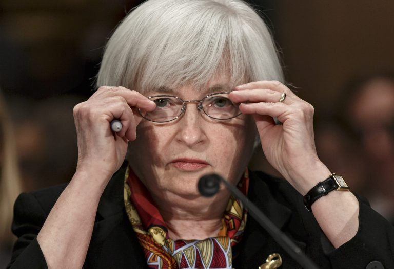 The Yellen era will begin in earnest when the Fed ends two days of policy discussions. It will be her first meeting as Fed chair, a position she assumed Feb. 3, after Bernanke stepped down after eight high-profile years.  (AP Photo/J. Scott Applewhite)