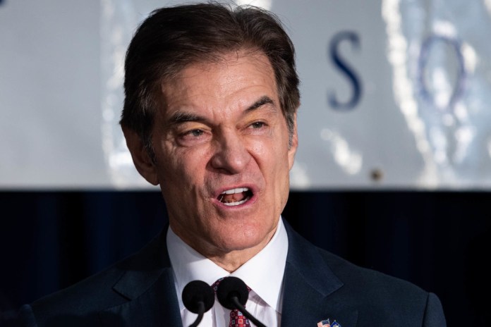 Senate candidate Dr. Mehmet Oz (R-PA) speaks at an event in Pennsylvania.