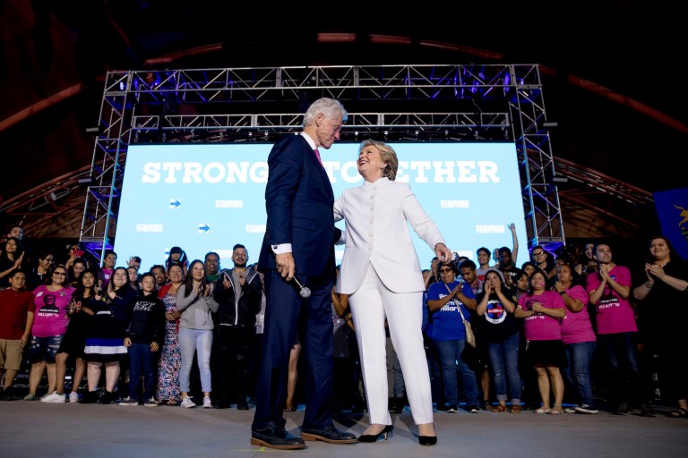 Hanson serves up a lengthy but beautifully written piece about Bill and Hillary's quest for money and power. (AP Photo/Andrew Harnik)
