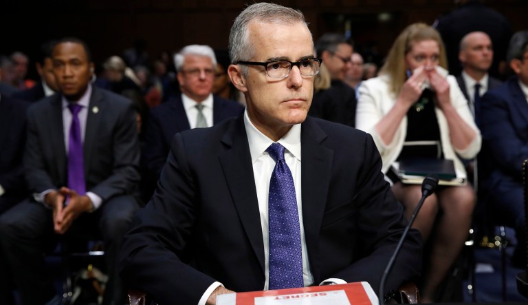 Trump has previously criticized Andrew McCabe because his wife accepted six-figure campaign contributions from a close Hillary Clinton ally when she was running for state elected office. (AP Photo/Jacquelyn Martin)