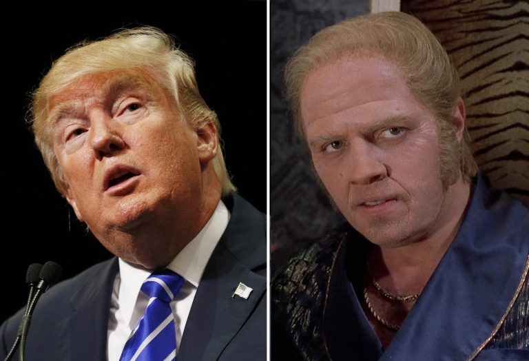 The film's writer confirmed today that the sequel's take on the character of Biff Tannen was based on Trump.Â (AP Photo/John Locher)