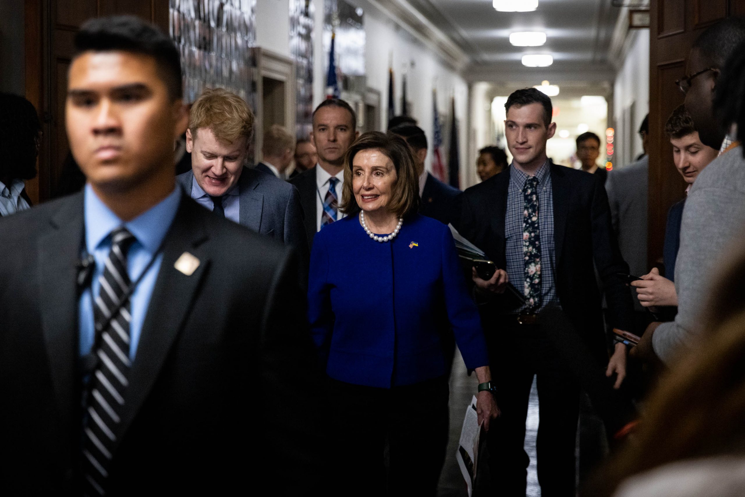 Speaker of the House Nancy Pelosi, D-CA, leaves a Democratic Caucus meeting on Capitol Hill, Wednesday, Nov. 30, 2022. Pelosi steps aside in the new Congress under the Republican majority.