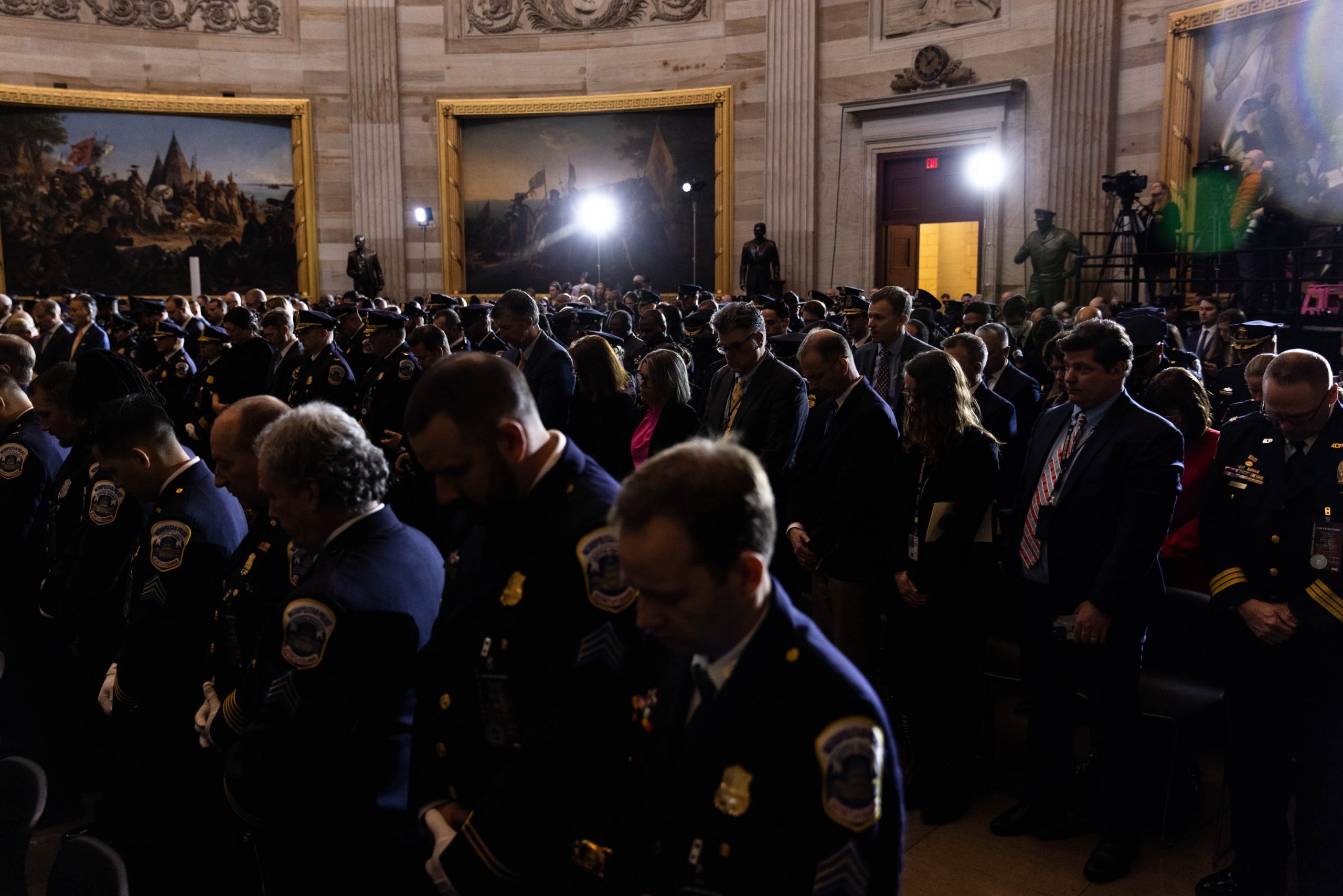 Capitol police officers attend a Congressional Gold Medal Ceremony in honor of the US Capitol Police and those who protected the Capitol on January 6th, in the rotunda of the U.S. Capitol Building. Tuesday, Dec. 6, 2022 in Washington 