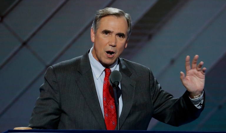 Sen. Jeff Merkley, D-Ore., said that Senate Democrats could hold up President-elect Trump's Cabinet nominees on the Senate floor in order to give them more time to complete their background checks. (AP Photo/J. Scott Applewhite)