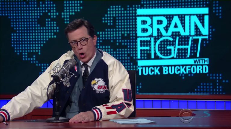 Colbert said he, too, played a satirical right-wing character: 