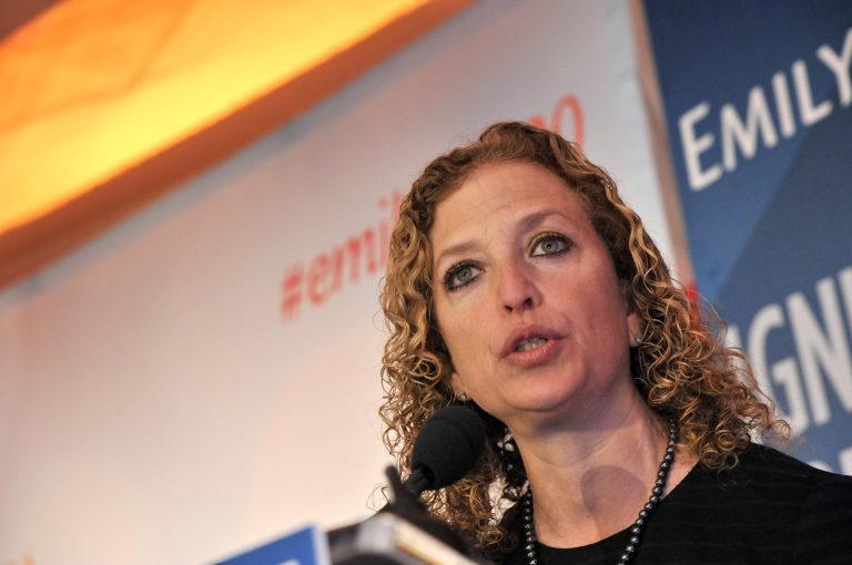 Congresswoman Debbie Wasserman Schultz speaks at EMILY's List 30th Anniversary Gala at Washington Hilton on March 3, 2015 in Washington. (Photo by Kris Connor/Getty Images for EMILY's List)