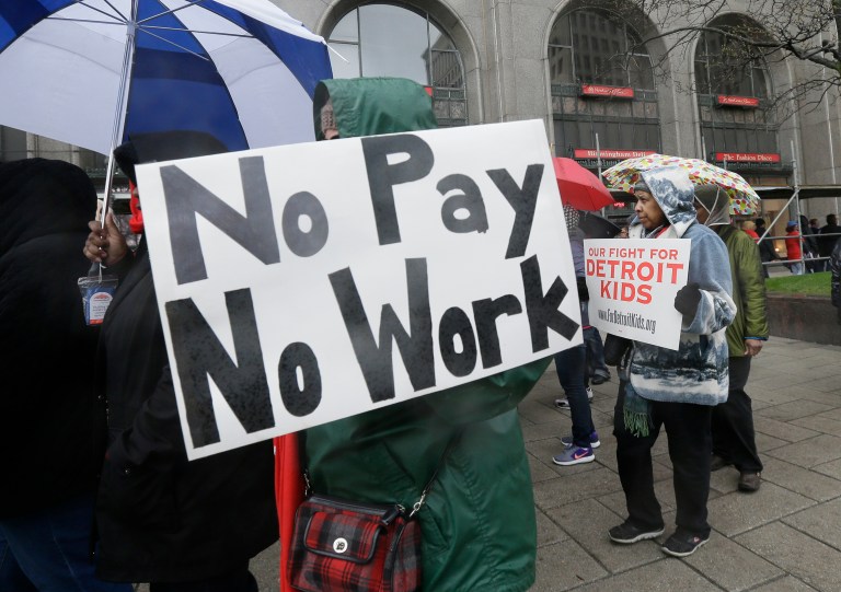 Union members say parents may not back the strike plans, because the union already had a one-day strike in April and there was a district furlough day in March that kept students out of school. (AP Photo/Carlos Osorio)