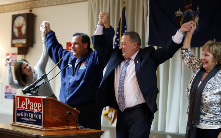 Chris Christie and Paul LePage, as two of Republican governors of northeastern states, have often campaigned together. (AP Photo/Robert F. Bukaty)