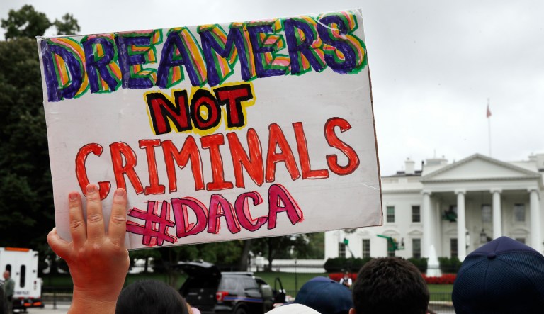 The Deferred Action for Childhood Arrivals program, which currently protects nearly 800,000 unauthorized immigrants from deportation, has been a headache for Trump since the beginning of his presidency. (AP Photo/Jacquelyn Martin)