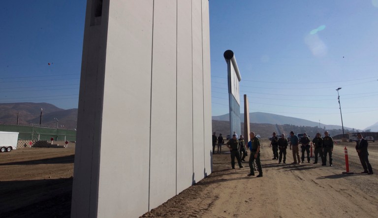 Four companies have been selected to build prototypes for President Trump's border wall, and they have all been stuck in limbo on how the government plans to address the issue of eminent domain. (John Gibbins/The San Diego Union-Tribune via AP, Pool)