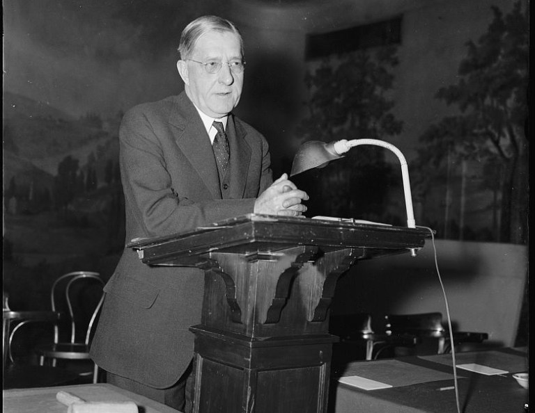 Senator Josiah W. Bailey rallied public resistance to FDR's plan and led a conservative uprising in Congress within the president's own party. (Library of Congress)