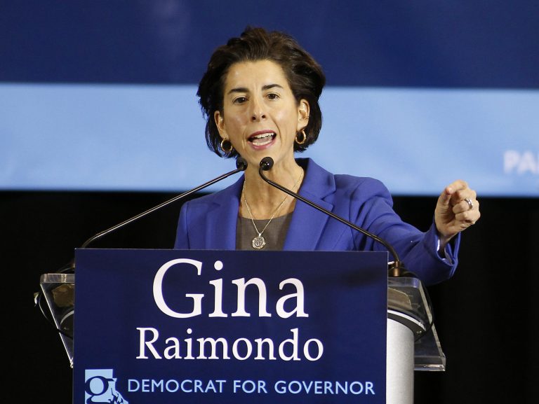 Pope Francis most likely won't intervene in any race for Rhode Island governor, but that's not the impression you'd get from a new flyer supporting Democratic nominee Gina Raimondo. (AP Photo)