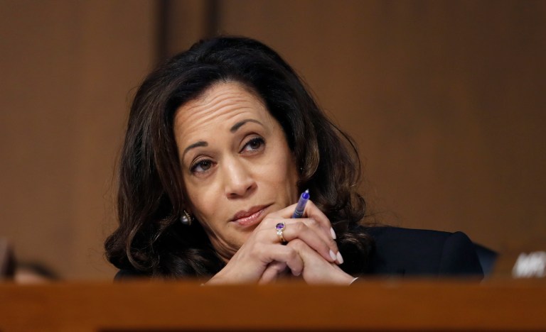 Worse, the Left's impulse to cry sexism over interruptions of Harris but not DeVos means either those complaints are examples of insincere opportunism. (AP Photo/Alex Brandon)