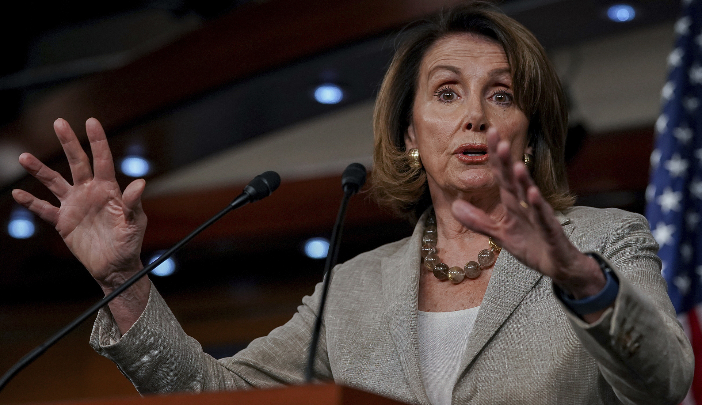Nancy Pelosi pushes Trump to confront Putin over Russian meddling