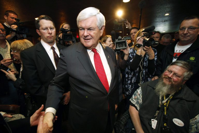 Newt sees Iowa as three-way race