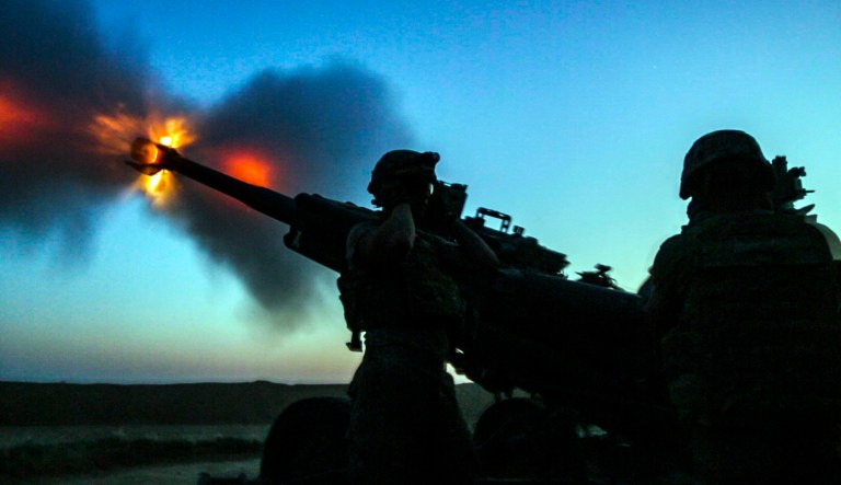 U.S. Soldiers with the 3rd Cavalry Regiment fire artillery alongside Iraqi Security Forces artillery at known ISIS locations near the Iraqi-Syrian border, June 7, 2018. Iraqi Security Forces and Coalition partners provided fire support to assist the Syrian Democratic Forces as they continued Operation Roundup, the military offensive to rid the final pockets of the terrorist organization from the Middle Euphrates River Valley in Syria.