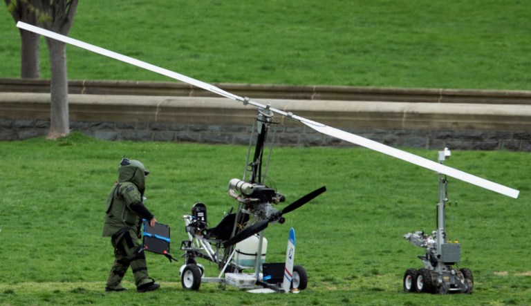Nearly three years after a Florida mailman flew undetected and landed at the Capitol, the Air Force is now testing its ability to detect gyrocopters and other small aircraft over Washington, D.C. (AP Photo/Manuel Balce Ceneta, File)